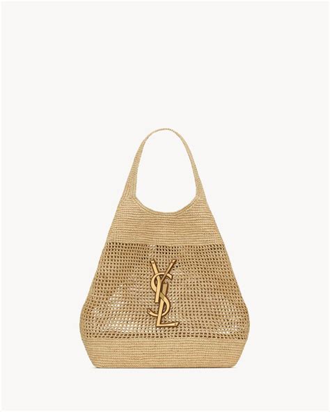 ysl icare raffia tote.